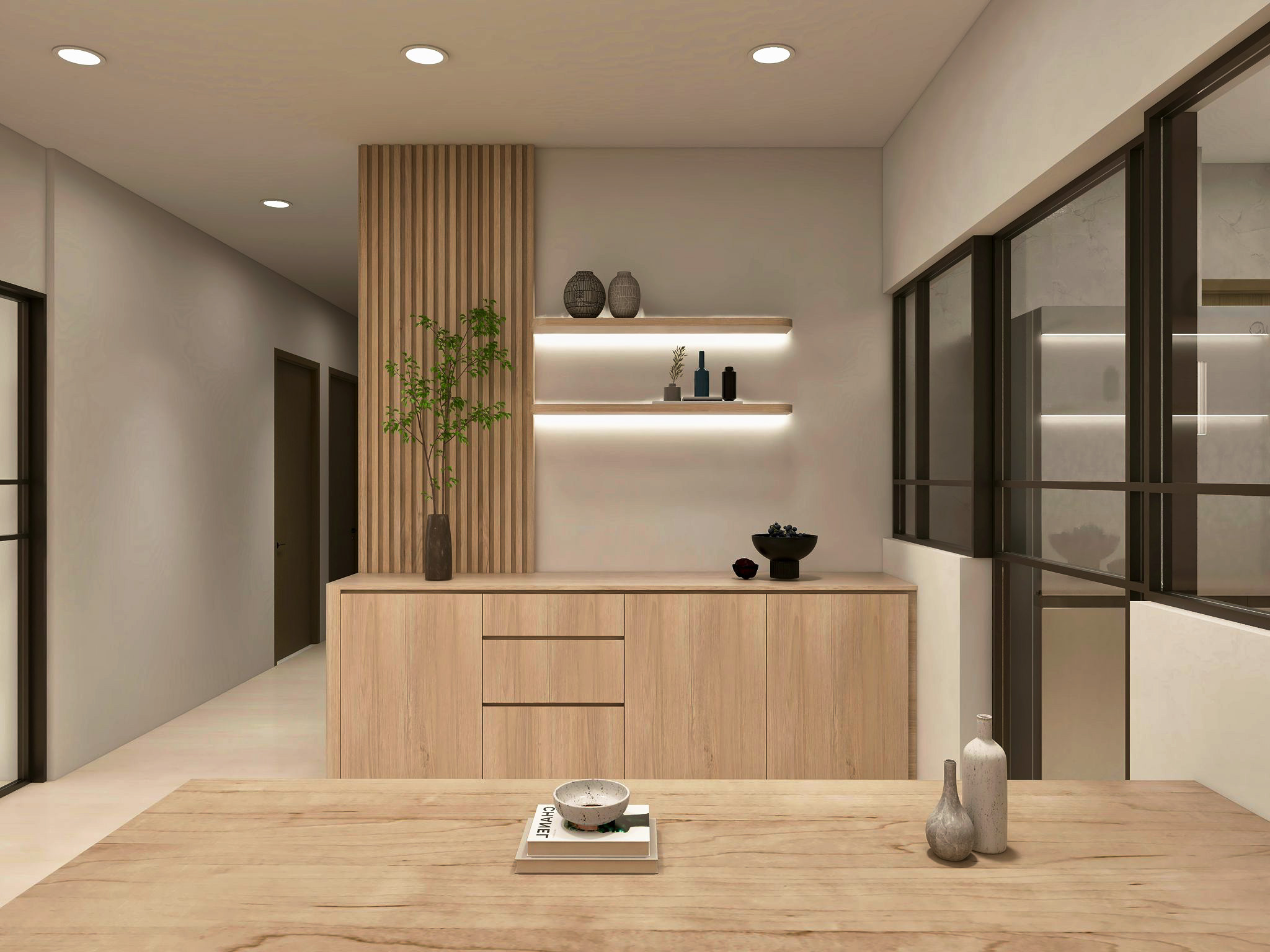 EPro 4 Photo 8 wabi sabi interior design singapore showcase, living room front, Japan inspired
