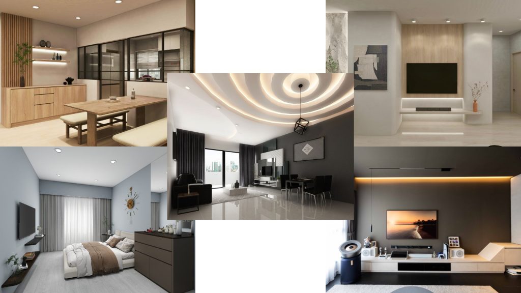 collage of interior design projects in Singapore