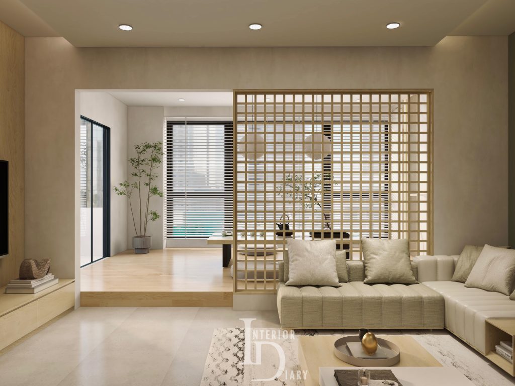 Wabi Sabi Interior Design for HDB or Condo Showcase 1 Living Room Side