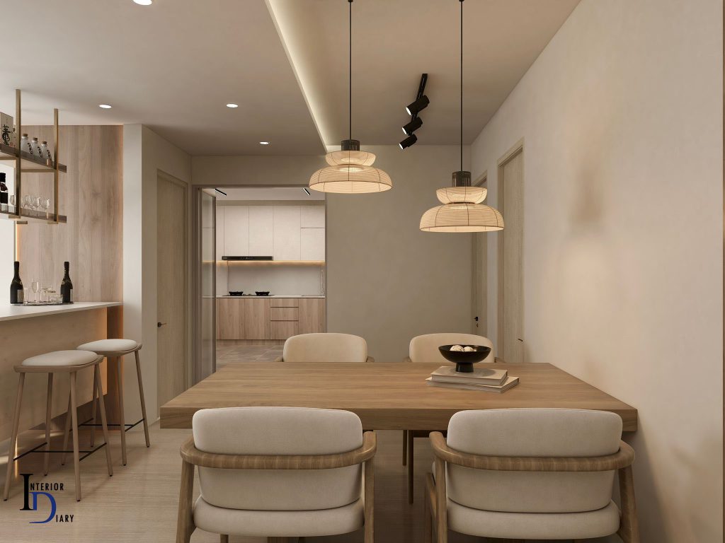 wabi sabi interior design dining area
