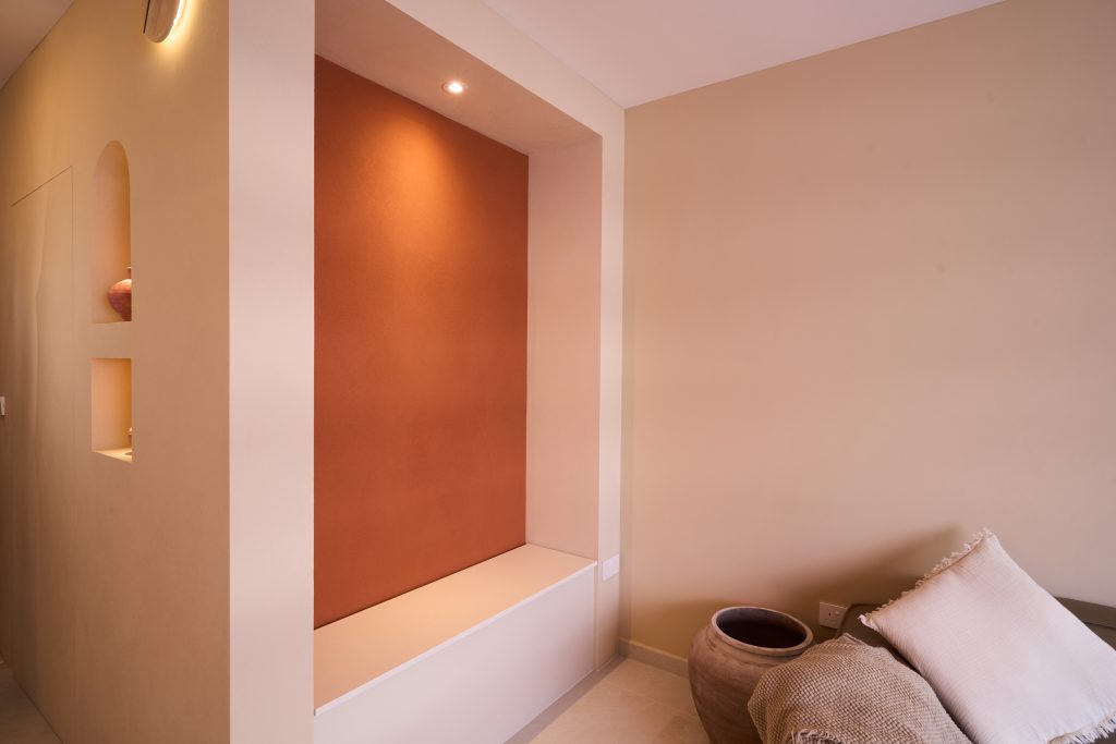 HDB renovation at 132B Canberra Singapore with cream walls and terracotta accents by Interior Diary